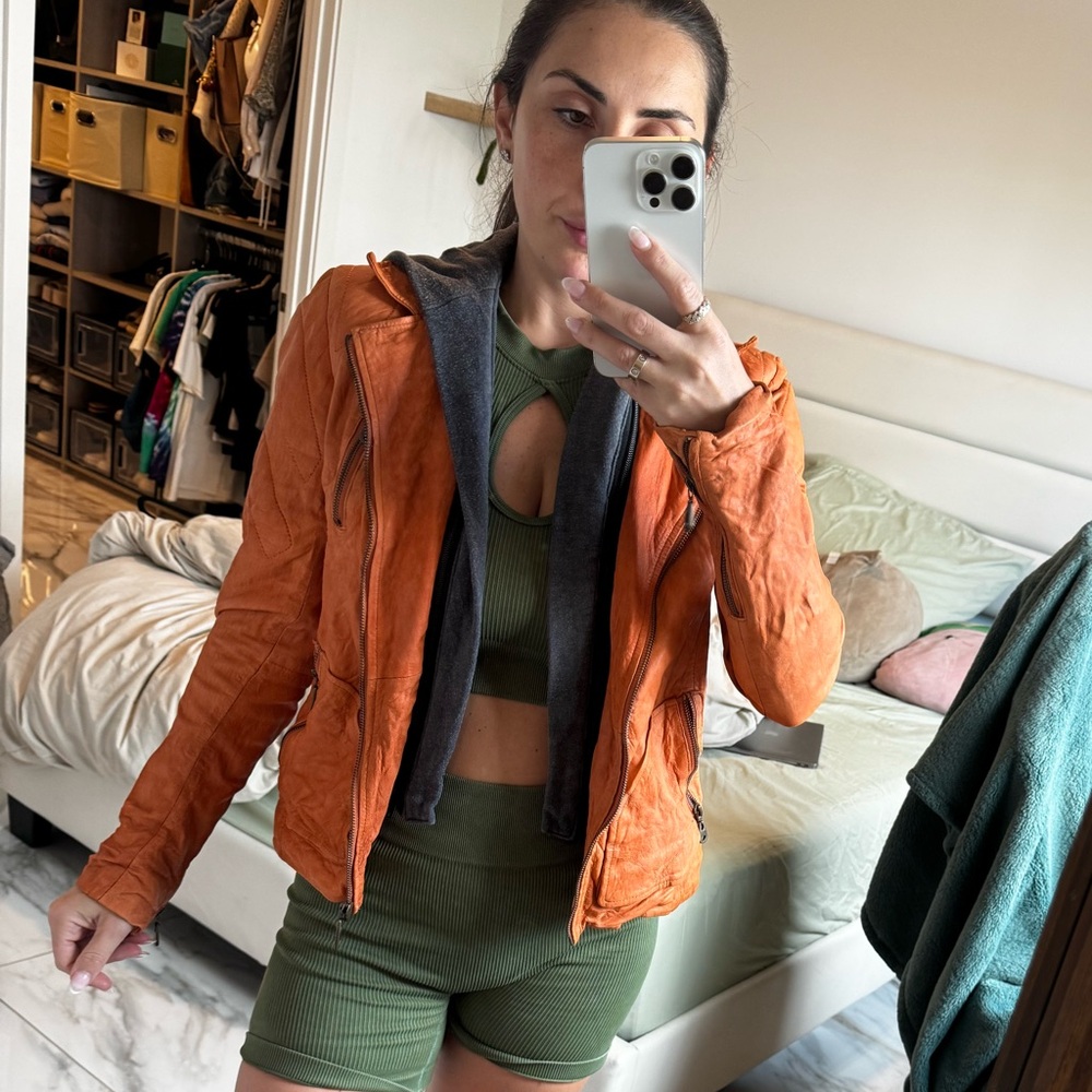 Orange Vintage Doma Leather Jacket
